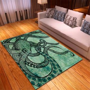 Octopus Monster 3D Tapijt Woonkamer Huisdecor Children's Play Slaapkamer Keuken vloer Mat Non-slip badkamer Galway Tapijt