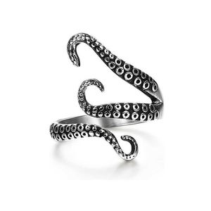Octopus tentacule anneau punk tendance masculine et femme de nuit les bijoux de personnalité hip-hop de hipopus