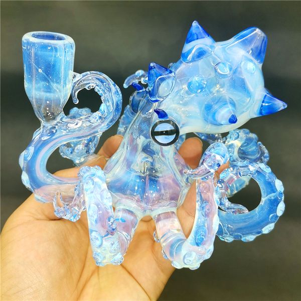 Octopus Water Bong Dab Rig Ghost Color Hookah Percolater Borocilicate 14.4mm Fmemale Joint Craftbong