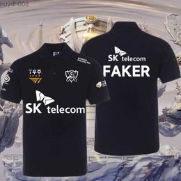 Ocub Polos pour hommes Skt T1 Esports Team Vêtements Imprimer League of Legends Faker T-shirts Mode Streetwear Polo surdimensionné Homme À manches courtes