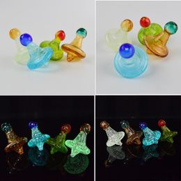 OD 35mm Verre Carb Cap Bouchons Lumineux Lueur dans les Glucides Sombres avec Flux D'air Spinner Chapeau De Noël Magique Sorcière Chapeaux Bubbler Bong Accessoires