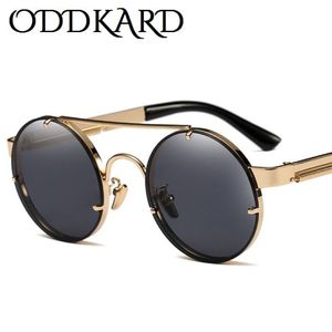 ODDKARD Moderne Steampunk Zonnebril Voor Mannen en Vrouwen Merk Designer Ronde Mode Zonnebril Oculos de sol UV400232b