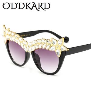 OddKard New Elegant Crystal Mode Vrouwen Zonnebril Moderne Luxe Designer Cat Eye Sunglasses Premium Eyewear UV400