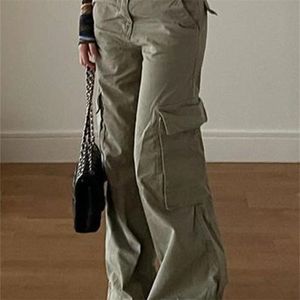 Odessa Vintage 90S Cargo pantalon mode femme taille basse pantalon automne salopette Baggy jean droit Fairycore surdimensionné 220815
