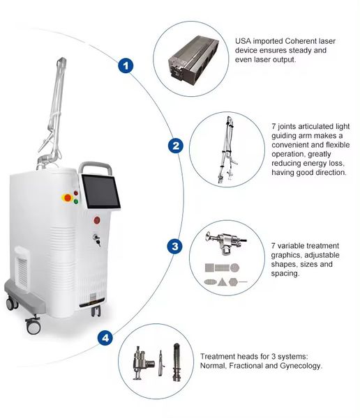 ODM / OEM AMRL-LK06 4D RF TUBE Stretchmarks Retrait de cicatrice Traitement Machine laser fractionnaire CO2 avec écran de 10 pouces