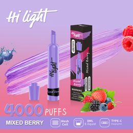 ODM / OEM Hi Light 4k Puffs Vape desechable pluma 4000 Puffs Cigarrillo electrónico Vaporizador Pod VS High Light RANDM ELF Bar Iplay Vape Puff