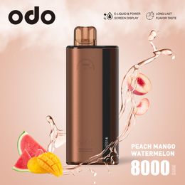 ODO X 8000 Puffs Одноразовая электронная сигарета Vape Puff Vapes Одноразовая электронная сигарета Puff 8000 с интеллектуальным экраном 1000 мАч Перезаряжаемая сетчатая катушка типа C