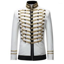 Oeak 2022 Vintage Blazers Retro Steampunk Gothic Pak Jassen Prins Stage Kostuum voor Party Mens Zwart Wit Luxe Jas