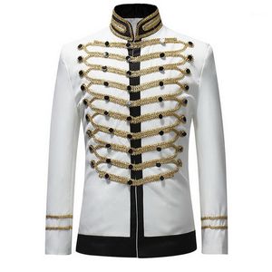 Oeak 2022 Vintage Blazers rétro Steampunk gothique Costume vestes Prince scène Costume pour fête hommes noir blanc luxe manteau