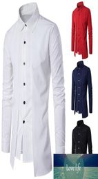 Oeak Spring Men Social Shirt Long Mancheve Vintage solide deux pièces Shirt Bussiness Mens Robe Shirts Causal Slim Shirt9046956