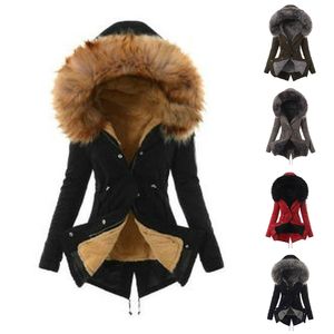 OEAK femmes Parkas européen automne hiver mode Plaid à capuche veste décontracté ample à manches longues coton rembourré manteau S-3XL