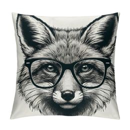 Oebtrol het mooie dier The Fashion Fox Thurg Pillow Bus Cushion Cover Decorative Blend Cillowcase voor bank (9)