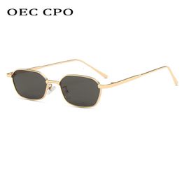 OEC CPO Small Square Sungasse Femmes hommes Brand Steampunk Metal Frame Sunglasses Men Retro Lunettes UV400 Eyeglass O949 240515