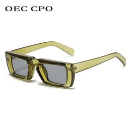 OEC CPO Vintage Rectangle lunettes de soleil femmes Punk petit cadre lunettes de soleil MenTrends lunettes carrées UV400 nuances lunettes de mode 240110