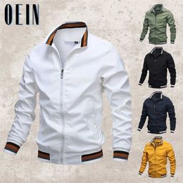 OEIN MENS Mode Jassen en Jassen Heren Windjack Bomber Jacket Herfst Mannen Leger Cargo Buitenshuis Kleding Casual Wear 211217