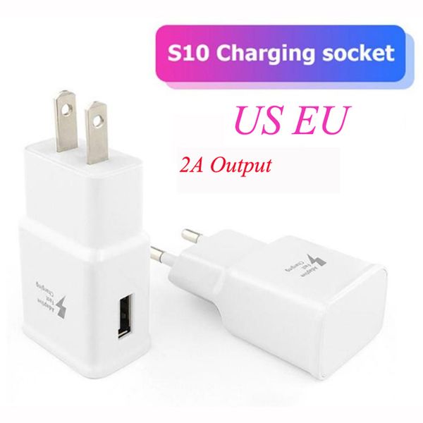 Cargador rápido de pared USB de carga rápida adaptativo OEM, adaptador completo de 5V 2A, enchufe de EE. UU., UE para Samsung Galaxy S20 S10 S9 S8 S6 Note 10