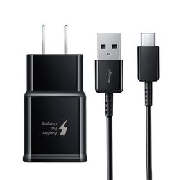 Adaptador de cargador de pared rápido adaptable OEM con cable USB tipo C para Samsung Galaxy S10 S10 Plus3534633