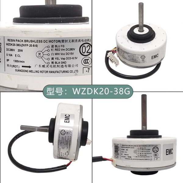 Motor de aire acondicionado OEM 20W WZDK20-38G (ZKFP-20-8-6) Motor de ventilador de CC sin escobillas