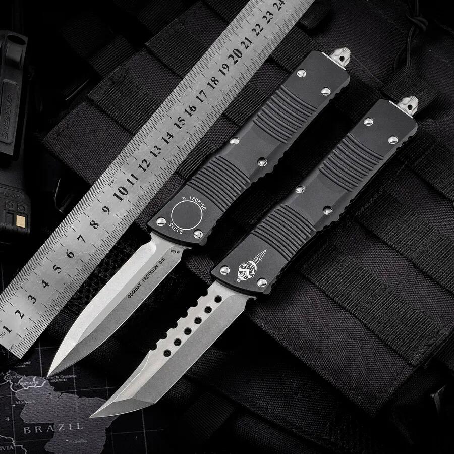 UT-Combat Marfione Hellhound Double Action MT AUTO Knives D2 Blade Aviation Aluminum handle Tactical Hunt Camp Self-defense Rescue Pocket Knife EDC Tools