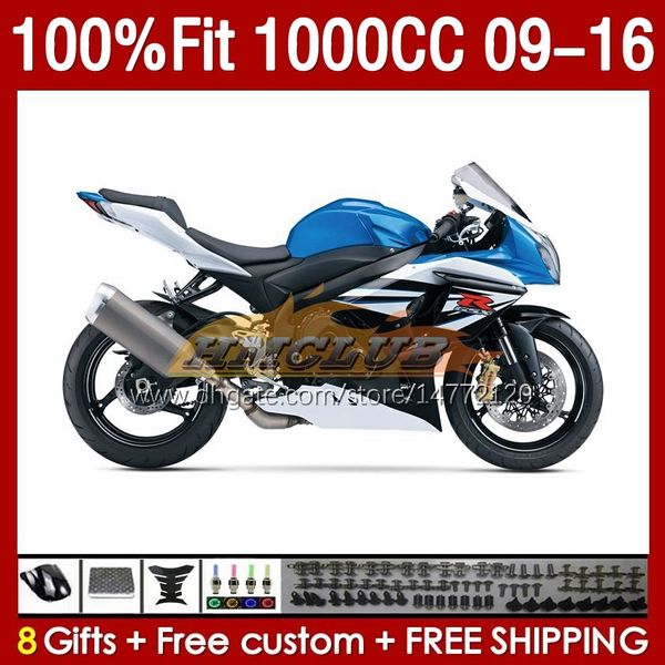 Carenados de metal azul OEM para SUZUKI GSXR1000 K9 GSXR-1000 09 10 11 12 2013 2014 2015 2016 151No.183 GSXR 1000 CC 1000CC 2009 2010 2011 2012 13 14 15 16 Carenado de inyección