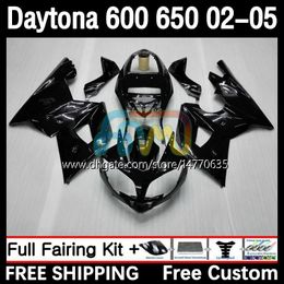 Corps OEM pour Daytona650 Daytona600 2002-2005 Carrosserie 7DH.221 Daytona 650 600 CC 600CC 650CC 02 03 04 05 Daytona 600 2002 2003 2004 2005 Kit de carénage ABS noir brillant
