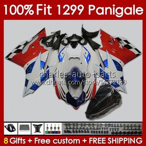 Corps OEM pour DUCATI Panigale 959 1299 S R 959R 1299R 15-18 Carrosserie 140No.17 959-1299 959S 1299S 15 16 17 18 Cadre 2015 2016 2017 2018 Moule d'injection Carénage rouge bleu stock