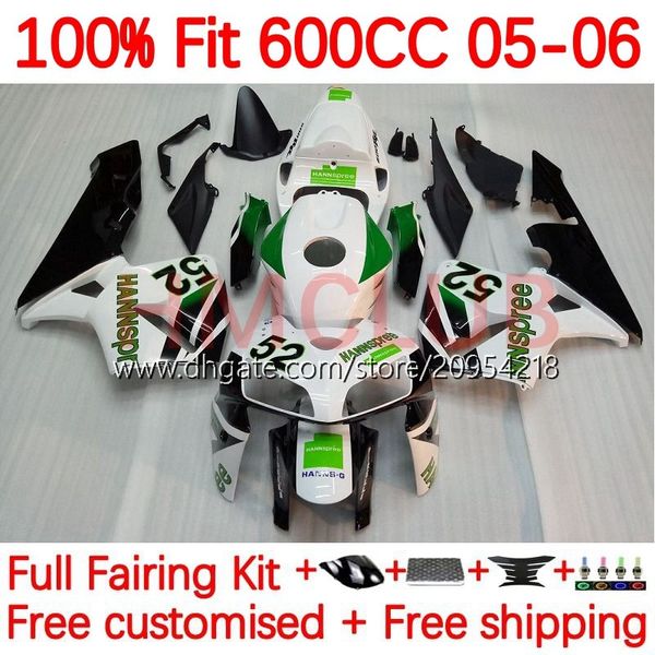 Corps OEM pour HONDA CBR 600 RR F5 CC 600F5 05-06 Carrosserie 144No.20 CBR-600 CBR600 RR CBR600RR 05 06 CBR600F5 CBR 600CC 600RR 2005 2006 Kit de carénage d'injection hannspree