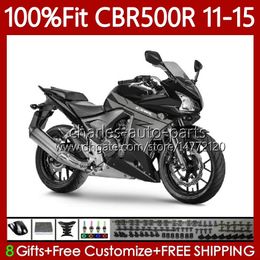 Corps OEM pour HONDA CBR500 CBR 500R 500 R CC 500CC 11-15 Carrosserie 126No.128 CBR-500R CBR500R Noir Gris 11 12 13 2014 2015 CBR500RR 2011 2012 2013 14 15 Carénage d'injection