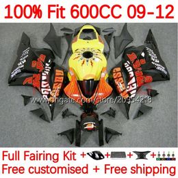 OEM Lichaam Voor HONDA CBR600 CBR 600F5 600 RR CC F5 09-12 Carrosserie 146No.19 CBR-600 CBR600RR 09 10 11 12 CBR 600RR 600CC 2009 2010 2011 2012 Injectie Stroomlijnkappen Shark oranje