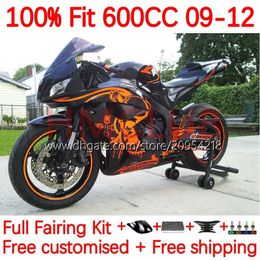 Corps OEM pour Honda CBR600 CBR 600F5 600 RR CC F5 09-12 Bodywork 146No.62 CBR-600 CBR600RR 09 10 11 12 CBR 600RR 600CC 2009 2010 2011 2012 Fairings d'injection Matte Orange