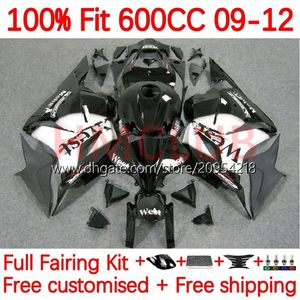 Cuerpo OEM para HONDA CBR600 CBR 600F5 600 RR CC F5 09-12 Carrocería 146No.4 CBR-600 CBR600RR 09 10 11 12 CBR 600RR 600CC 2009 2010 2011 2012 Carenados de inyección West Black