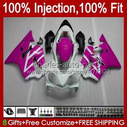 Cuerpo OEM para HONDA CBR600FS CBR600F4i F4 i 600CC 01-03 Carrocería 46No.183 CBR 600 F4i 600F4i FS Rosa Blanco CC 01 02 03 CBR600 F4i 2001 2002 2003 Carenado de molde de inyección