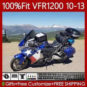 OEM-lichaam voor HONDA CROSSTOUR VFR1200F VFR 1200 RR CC F 10-13 76NO.113 VFR1200X VFR-1200 VFR1200 10 11 12 13 VFR1200RR 2010 2011 2012 2013 Injectie Verkosten Glanzendblauw