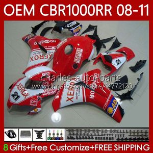 OEM-lichaam voor Honda Backings CBR 1000 CBR1000 RR CC 2008-11 60NO.165 CBR 1000RR Rood Wit CBR1000RR 08 09 10 11 CBR-1000 1000CC 2009 2009 2010 2011 Injectie Carrosserie