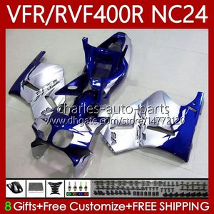 Corps OEM pour HONDA RVF400R VFR400 R VFR400R NC24 V4 87 88 Carrosserie 78No.11 RVF400 RVF VFR 400 R 400RR 87-88 VFR 400R VFR400RR 1987 1988 Carénage de moto bleu argenté