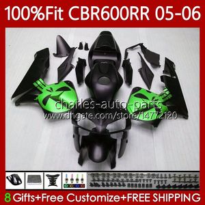 Cuerpo OEM para HONDA calavera verde CBR 600F5 600CC 600RR 2005-2006 Carrocería 72No.266 CBR 600 CC RR F5 F 5 CBR600RR 05 06 CBR600 RR CBR600F5 2005 2006 Carenado de molde de inyección