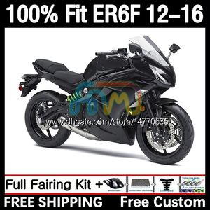 Corps OEM pour KAWASAKI NINJA 650R 650 R ER6 F ER 6F 2012-2016 Carrosserie 11DH.3 ER-6F ER6F 12 13 14 15 16 650-R 2012 2013 2014 2015 2016 Kit de carénage de moulage par injection noir mat