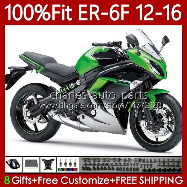 Corps OEM pour KAWASAKI NINJA 650R ER 6F ER-6F ER6 F 2012 2013 2014 2015 2016 Carrosserie 136No.77 650-R 650 Factory vert R 2012-2016 ER6F 12 13 14 15 16 Carénage de moulage par injection