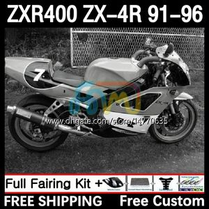 Corps OEM pour Kawasaki Ninja ZXR 400 CC ZX-4R ZX4R 91-96 Bodywork 12DH.145 ZX 4R 4 R 400CC ZXR400 91 92 93 94 95 96 ZXR-400 1991 1992 1993 1994 1995 1996 Fairing Gloss Grey Grey Grey