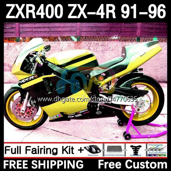 Corps OEM pour KAWASAKI NINJA ZXR 400 CC ZX-4R ZX4R 91-96 Carrosserie 12DH.155 ZX 4R 4 R 400CC ZXR400 91 92 93 94 95 96 ZXR-400 1991 1992 1993 1994 1995 1996 Carénage jaune chaud