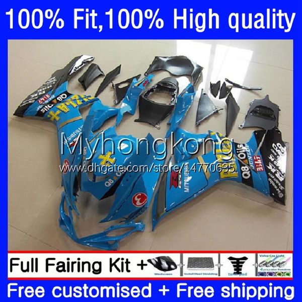 Corps OEM pour Suzuki GSXR750 GSXR 600 750 CC 600CC 2011 2013 2013 2015 2015 2017 23No.85 GSXR-600 750CC GSXR600 K11 Rizla Cyan 11 12 13 14 15 16 17 FAIRING INJECTION FAIRAG