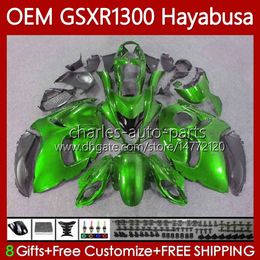 Cuerpo OEM para SUZUKI Hayabusa GSXR-1300 GSXR1300 08 09 10 11 12 13 TODO Verde 77No.57 GSXR 1300 CC 1300CC 2014 2015 2016 2017 2018 2019 GSX R1300 08-19 Carenado de inyección