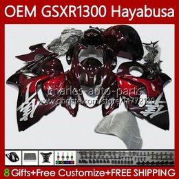 Corps OEM pour SUZUKI Hayabusa GSXR-1300 GSXR1300 08 09 10 11 12 13 77No.45 GSXR 1300 CC 1300CC 2014 2015 2016 2017 2018 2019 GSX R1300 08-19 Carénage d'injection rouge vin