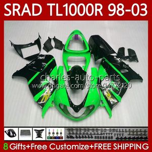 Corps OEM pour SUZUKI SRAD TL1000R TL-1000R TL1000 R 98 99 00 01 02 03 Carrosserie 118No.78 TL 1000R 98-03 TL-1000 TL 1000 R 1998 1999 2000 2001 2002 2003 Kit de carénage Vert noir