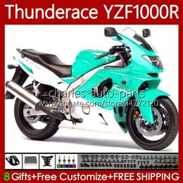 OEM-lichaam voor YAMAHA YZF1000R Thunderace YZF 1000R 1000 R 96-07 Carrosserie 87NO.134 ZF-1000R 96 97 98 99 00 01 Wit Cyaan YZF1000-R 02 03 04 05 06 07 1996 2007 Backings Kit
