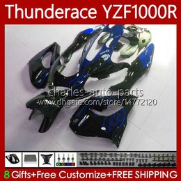 Corps OEM pour Yamaha Yzf1000R Thunderace YZF 1000R 1000 R 96-07 Bodywork 87NO.126 ZF-1000R 96 97 98 99 00 01 YZF1000-R 02 03 04 05 06 07 Kit de carénage 2007 Bleu Flammes