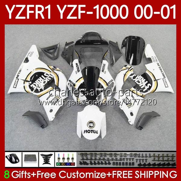 Kit de carrosserie OEM pour YAMAHA YZF-1000 YZF-R1 YZF 1000 CC Lucky Strike R 1 2000 2001 2002 2003 Carrosserie 83No.119 YZF R1 1000CC 00-03 YZF1000 YZFR1 00 01 02 03 Carénage de moto