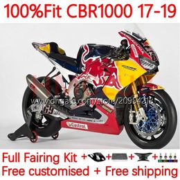 Corps + réservoir OEM pour HONDA CBR 1000 CBR1000 RR CC 1000CC 17-19 Carrosserie 13No.27 CBR1000CC CBR1000RR 17 18 19 CBR 1000RR 2017 2018 2019 Carénage de moulage par injection jaune rouge