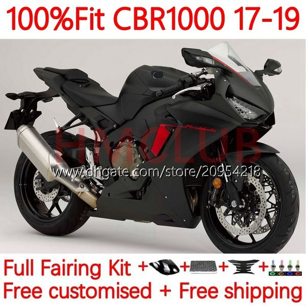 Corps OEM + réservoir pour HONDA CBR 1000 CBR1000 RR CC 1000CC 17-19 Carrosserie 13No.43 CBR1000CC CBR1000RR 17 18 19 CBR 1000RR 2017 2018 2019 Carénage de moulage par injection noir plat