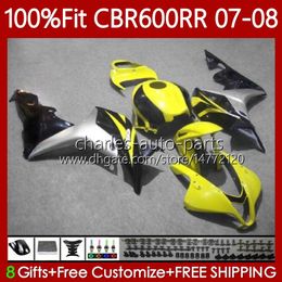 OEM-bodys voor HONDA CBR 600 RR CC F5 600CC 2007 2008 Carrosserie 70NO.118 CBR600 RR GELLY BLACK CBR 600RR 600F5 CBR6RR 07 08 CBR600F5 2007-2008 Injectie Mold Balveringen